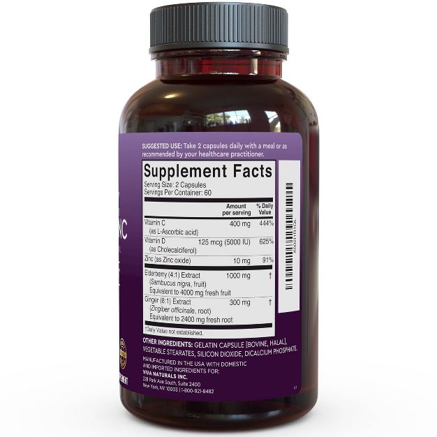 01a9a66bf7dc69f8fd560fed53cedf94_042322005742.jpeg Viva Naturals Elderberry 5 в 1 Формула иммунитета Мультивитаминные капсулы - 120шт