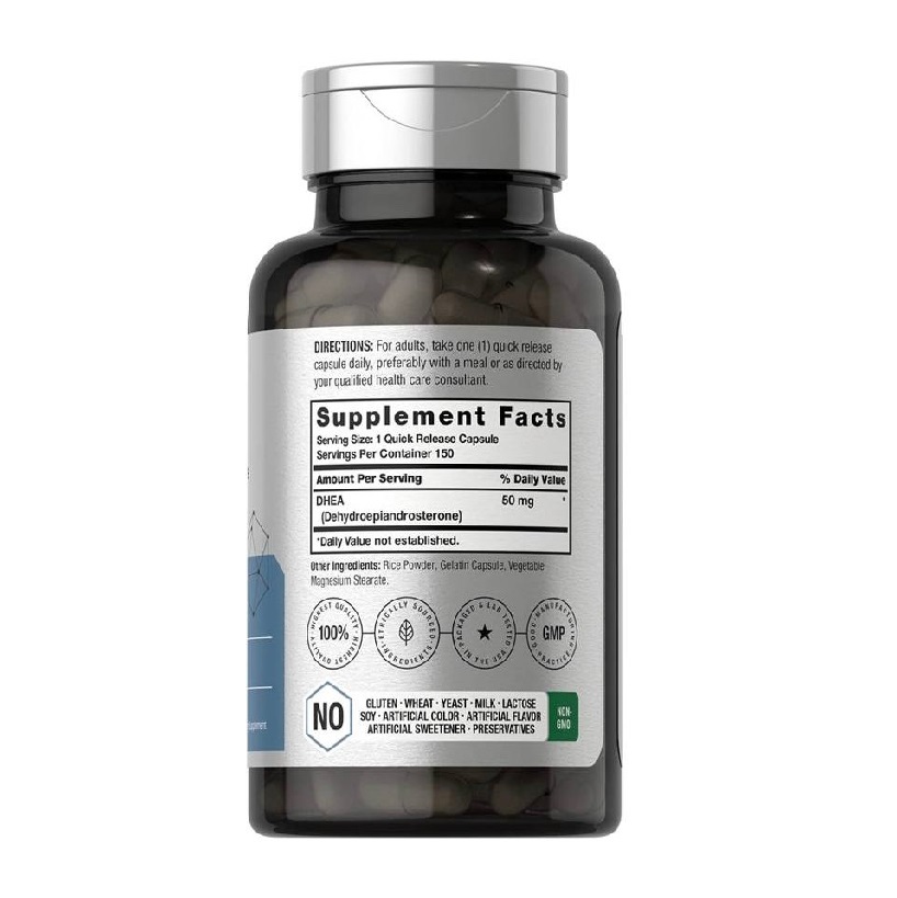 092649e10e35438042992a7cae099d6d_042322010436.jpeg DHEA 50 мг 150 капсул Добавка без ГМО, без глютена
