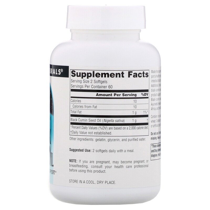 0dde44d4272f2a560e96753d901b12f9_041522205634.jpeg Source Naturals, Масло черного тмина, 120 мягких таблеток