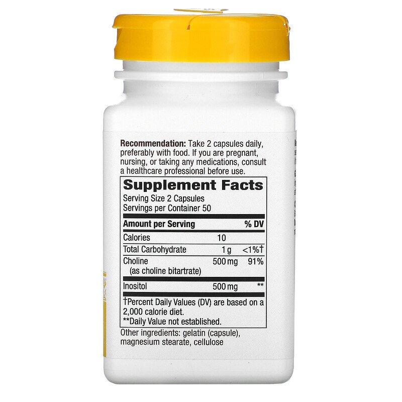 14227ca34f2e0203ab302817b9fe0d38_041422095911.jpeg Nature's Way, Холин и инозит, 1000 мг, 100 капсул