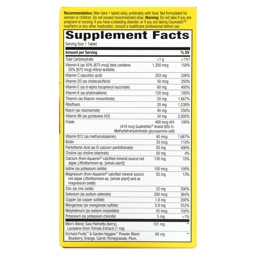1d2eb32a1a07217a722eaa5e422fd5e6_041822185118.jpeg Nature's Way, Alive! суперэффективные, комплексные мультивитамины для мужчин, 60 таблеток