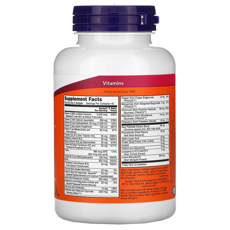 20a10e22b1509db03920177bd7172655_041422095903.jpeg Now Foods, ADAM, превосходные мультивитамины для мужчин, 90 мягких таблеток