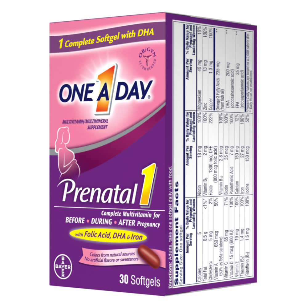 212325337bf54101aabf0f988fea3c67_041422095929.jpeg One-A-Day, Пренатальные мультивитамины для женщин, с ДГК 30шт