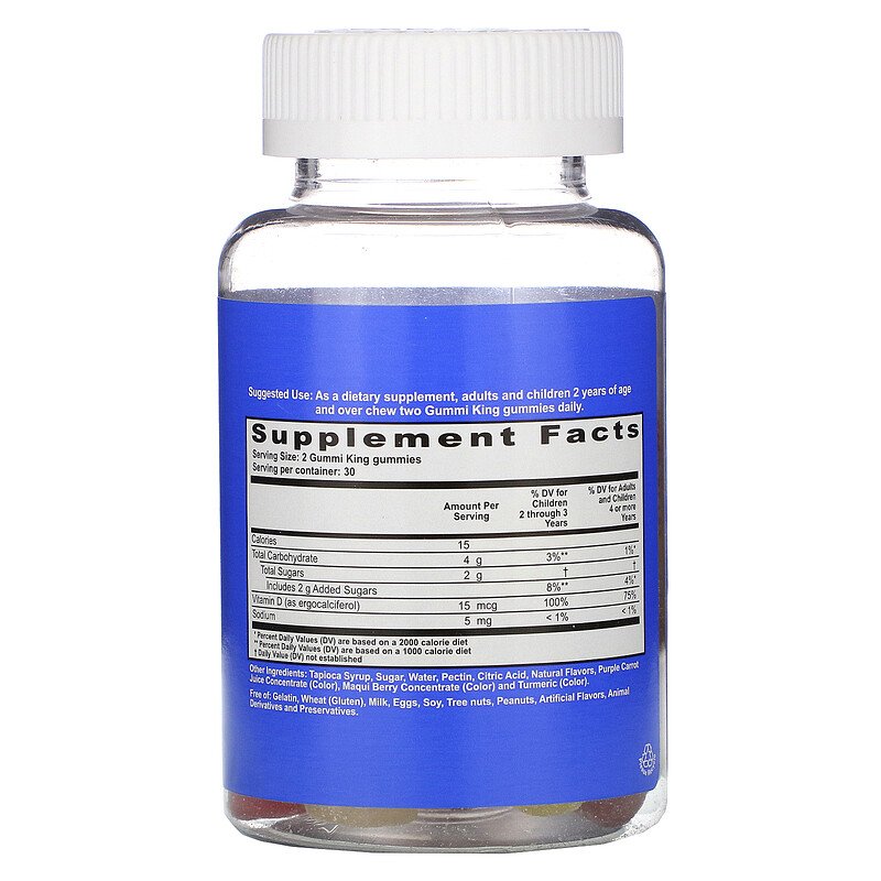 21803bfe8ccda8e7d5800fcf9b2db425_041422095922.jpeg GummiKing, Витамин D для детей, 60 жевательных мармеладок
