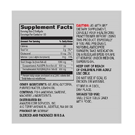 2ae049e9df3948743bf85f3641b423d6_042322013031.jpeg Amazon Elements Super Omega-3 с натуральным вкусом лимона - жирные кислоты EPA и DHA Omega-3 - 120 мягких капсул