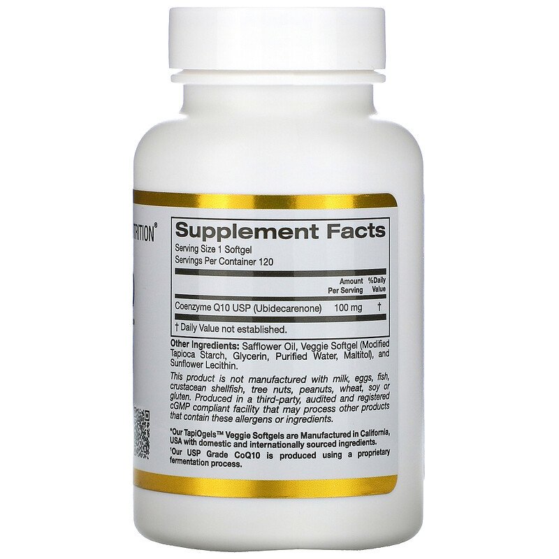 3146257769db9be61c65cd0d81296ce3_041522205632.jpeg California Gold Nutrition, коэнзим Q10, 100 мг, 120 растительных капсул