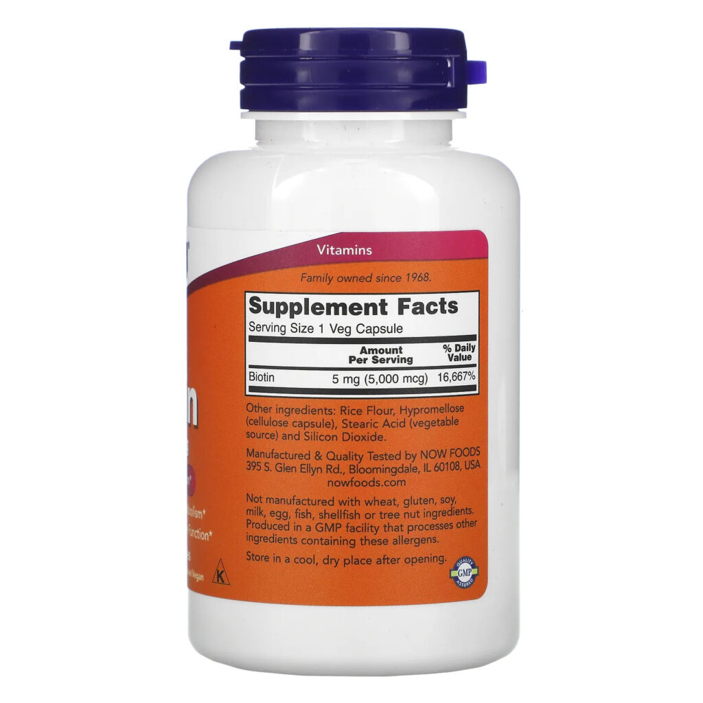 4ef2c6ada9c3758db67632c985c080ac_041722223636.jpeg NOW Foods, биотин, 5000 мкг, 120 вегетарианских капсул