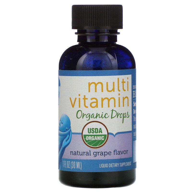 5124d973f6280dcdd57e1606572b30a6_041422095933.jpeg Mommy's Bliss, мультивитамины, органические капли, от 2 месяцев, натуральный виноградный ароматизатор, 30 мл