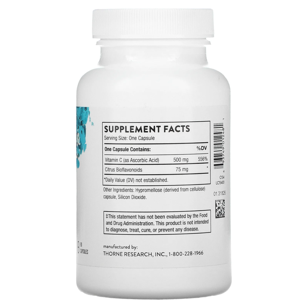 51bf3fef818ed9f2bae0a8ea05403599_043022122056.png Thorne Research, витамин C и флавоноиды, 90 капсул