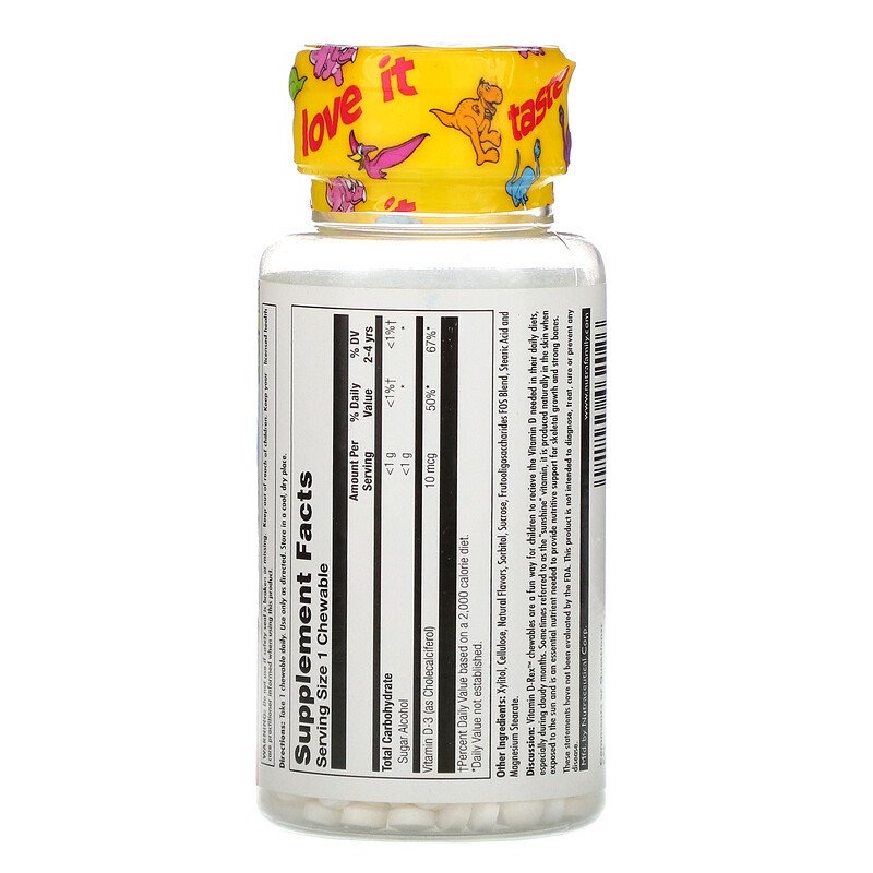 599a8b871a988e11cbf51fd3657aa57b_041422095929.jpeg KAL, Vitamin D-Rex, Bubblegum, 400 МЕ, 90 жевательных таблеток