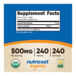 Nutricost Органическая спирулина 500 мг, 240 таблеток - без глютена, без ГМО
