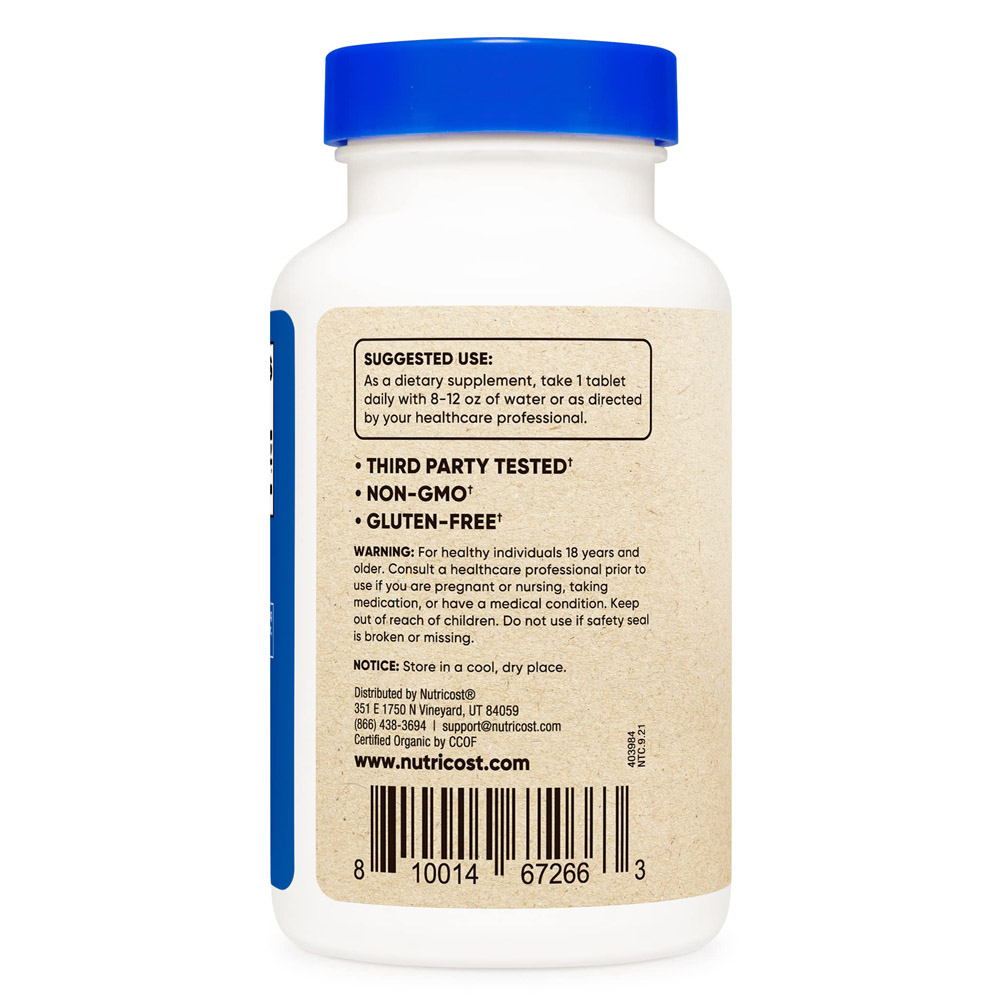 64a3e4f1bfeb5d962ef5841d9296dccb_042322155743.jpeg Nutricost Органическая спирулина 500 мг, 240 таблеток - без глютена, без ГМО