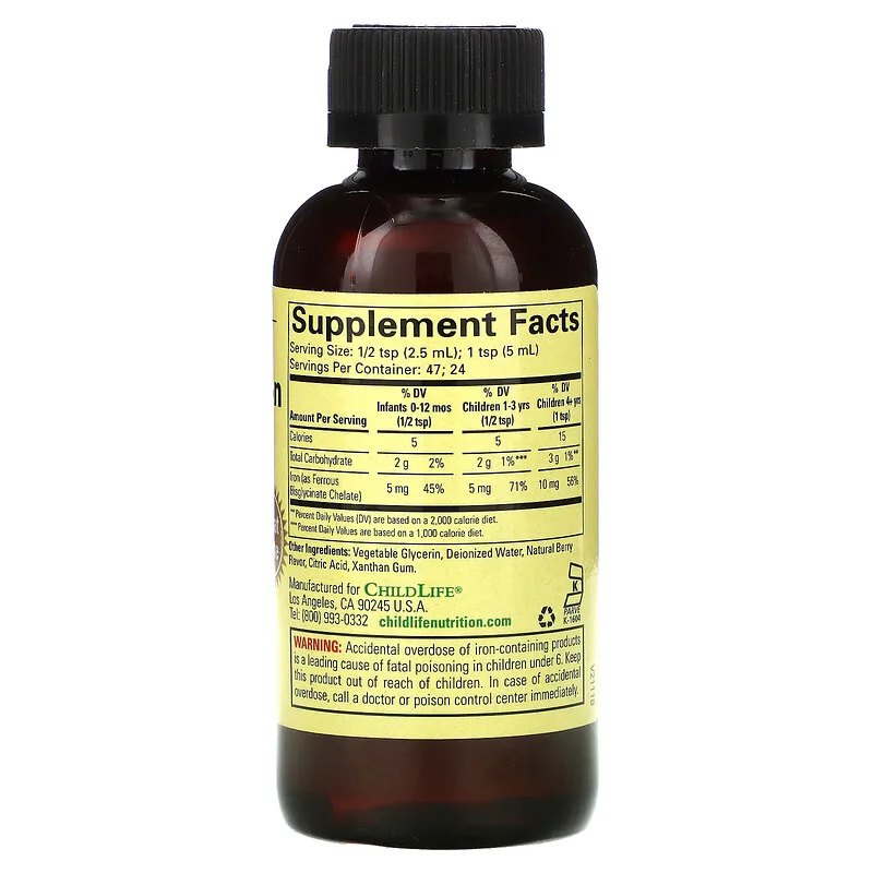 6a452a0561126c81056d5d3f3d2e82e3_042022193247.png ChildLife, Liquid Iron, с натуральным ягодным вкусом, 118 мл