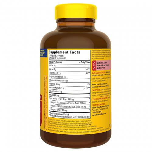 6b4a9ce92362666a2d4fc9549b24a98c_042322212211.jpeg ЖИРНЫЕ КИСЛОТЫ NATURE MADE FISH OIL 1200 MG - 150 капсул