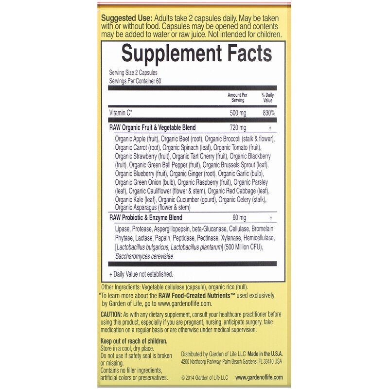 73060da24b2245dc59f597c8e284b89a_041522205617.jpeg Garden of Life, Vitamin Code, витамин C RAW, 500 мг, 120 веганских капсул