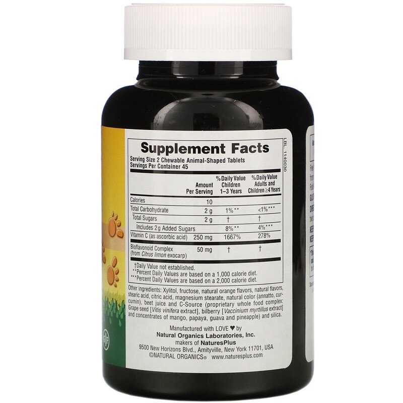 7f39a8ceb3f584d3f7a552edb2e45d51_041522205613.jpeg Nature's Plus, Source of Life, Animal Parade, витамин C, вкус натурального апельсинового сока, 90 таблеток в форме животных