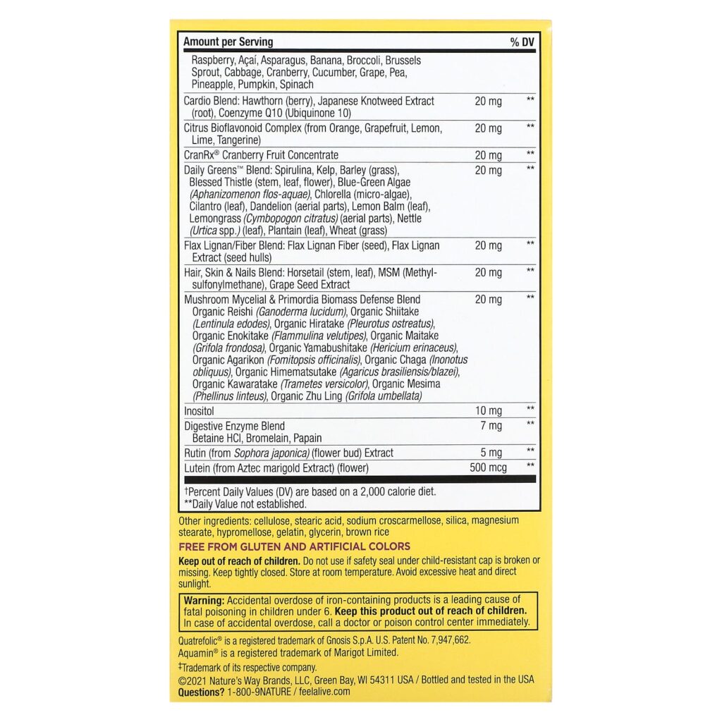 92e8df87a083abe50d1b0bfa96d647eb_041822185442.jpeg Nature's Way, Alive! Once Daily, полный комплекс высокоэффективных мультивитаминов для женщин, 60 таблеток