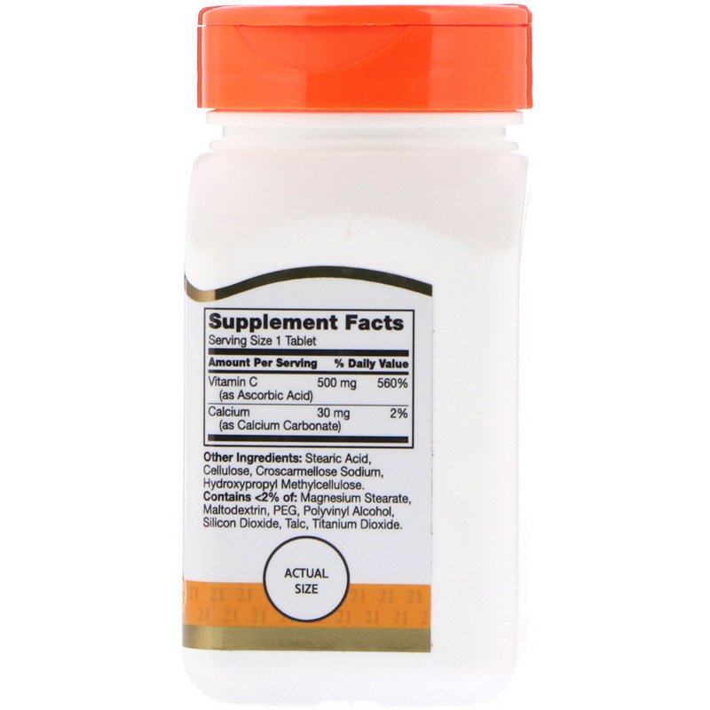 9518bc27586b74c877fd7a1dc786dcdd_041422095939.jpeg 21st Century, Витамин С, 500 мг, 110 таблеток