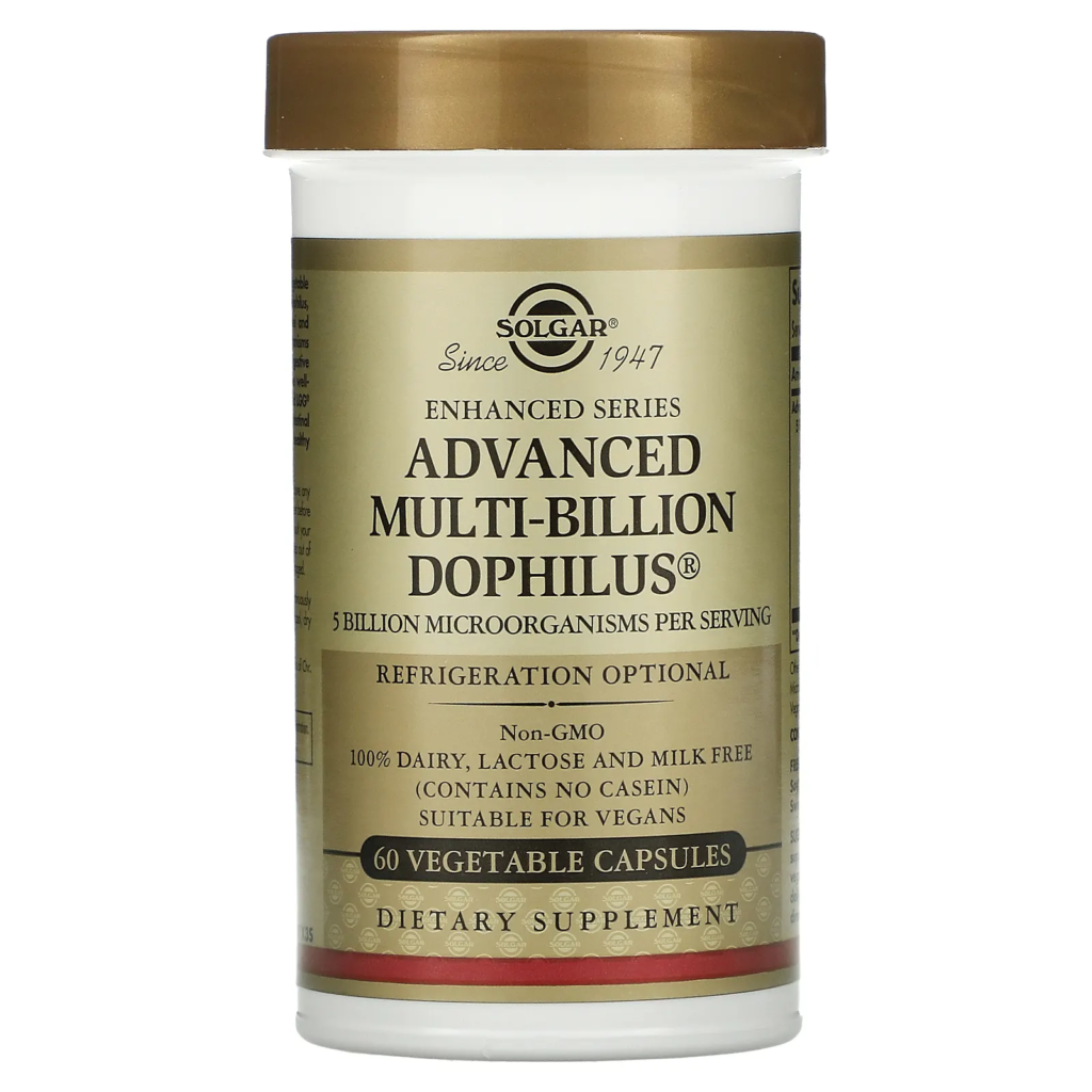 97c65fd965b08a6318482ba5b3810e52_043022120008.png Solgar, Advanced Multi-Billion Dophilus, пробиотик, 60 растительных капсул