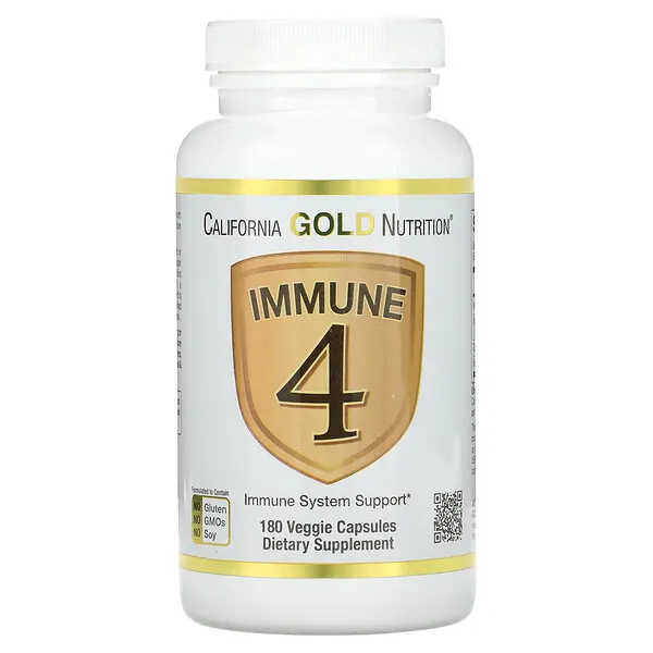 a96a980151c9201b5d2461ba5dff155f_042222115535.png California Gold Nutrition, Immune 4, средство для укрепления иммунитета, 180 растительных капсул