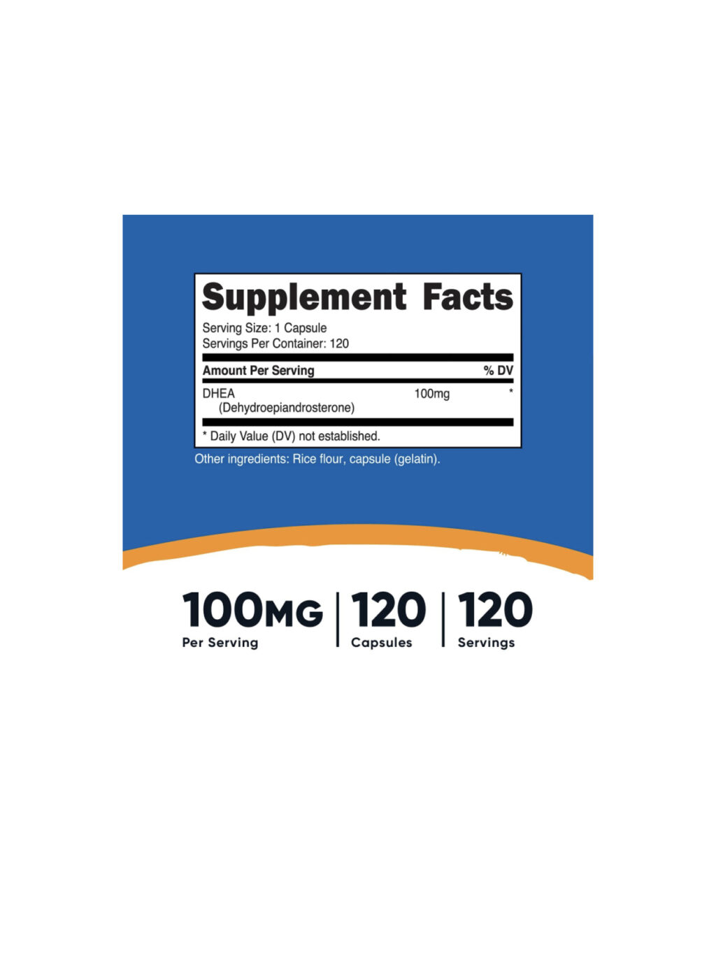 b75e65f483d6479222f4048f8f17b2f8_042322100813.jpeg Nutricost DHEA 100 мг, 120 капсул - без глютена, без сои, без ГМО, добавка