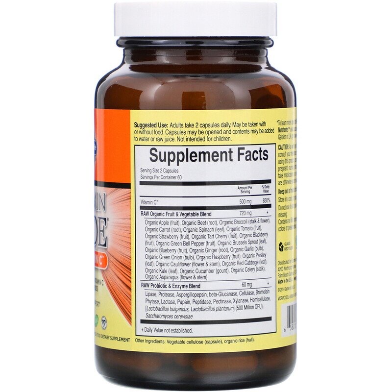 cc58ad7319982c295c105a7d4025fbb2_041522205617.jpeg Garden of Life, Vitamin Code, витамин C RAW, 500 мг, 120 веганских капсул