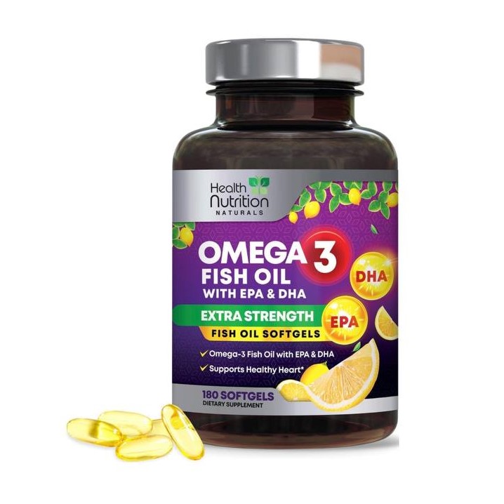 Health Nutrition Naturals Добавка с омега-3 рыбьим жиром, тройная сила 2400 мг, высокое содержание ЭПК 864 мг и ДГК 288 мг