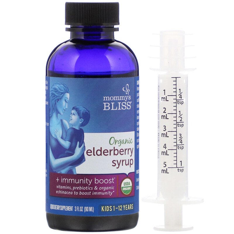 d57343fff7744285109c0f7be2418414_041422095909.jpeg Mommy's Bliss, Organic Elderberry Syrup + Immunity Boost, (90 ml)