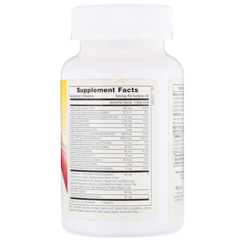 de9d189e02fdd10b22263c29d6218586_041422095926.jpeg Nature's Plus, Hema-Plex,Железо ягодное ассорти, 60 жевательных пастилок