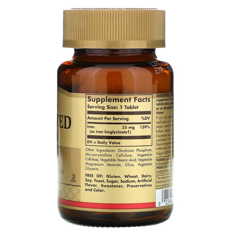 fb8d501a946af171aff66dc9009c0a79_041422095946.jpeg Solgar, хелатное железо, 100 таблеток