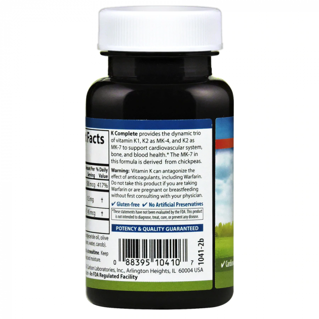 fcb4d8a984cdd1a16116c3e5da26e3bb_042022232932.png Витамин К, полная формула, K-Complete, Carlson Labs, 45 гелевых капсул