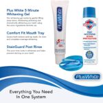 Plus White Premier Whitening System - 5-минутный отбеливающий гель, капа для рта Comfort Fit и ополаскиватель StainGuard - эффективное отбеливание зубов в домашних условиях - простота использования и безопасность эмали