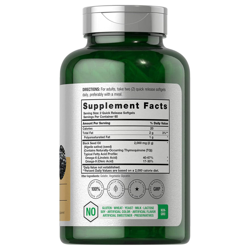 12c9aa7ecd5c2624af6e39701b79f1df_052922135125.jpeg Масло черного тмина 2000 мг | 120 мягких желатиновых капсул | Таблетки Nigella Sativa холодного отжима | Без ГМО, без глютена
