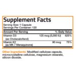 5e0fc45975d8ee9031cae64271683df3_051622013351.jpeg Витамин K2 (MK7) с добавкой D3 для здоровья костей и сердца Формула без ГМО 5000 МЕ витамина D3 и 90 мкг витамина K2 MK-7, 120 капсул