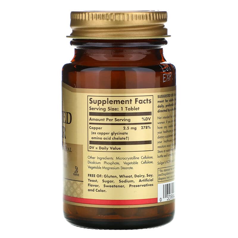 686469405adf2a370f6da69af1dfda3d_051422150858.jpeg Solgar, хелатная медь, 100 таблеток