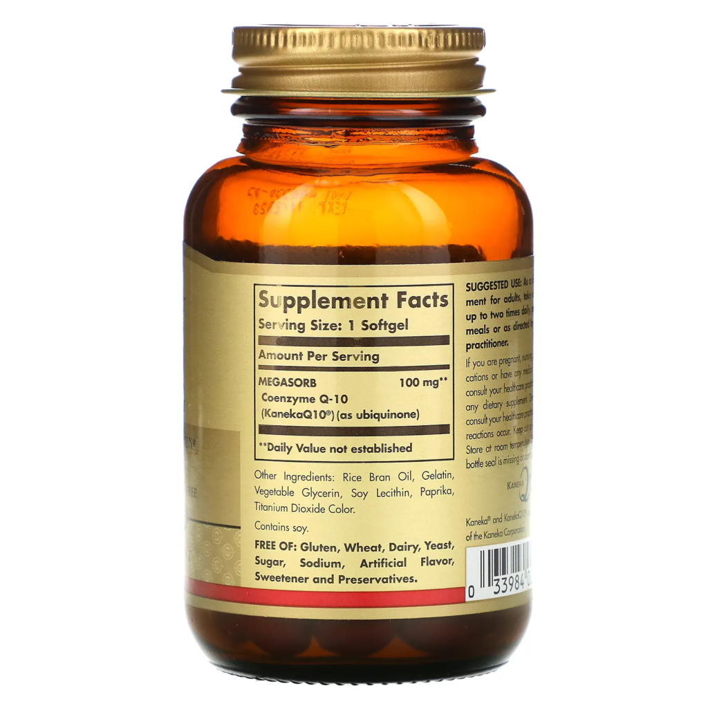 86690ccceeec52d0a485bc83356a248a_051822000312.png Solgar, Megasorb CoQ-10, мегасорб с коэнзимом Q-10, 100 мг, 90 капсул