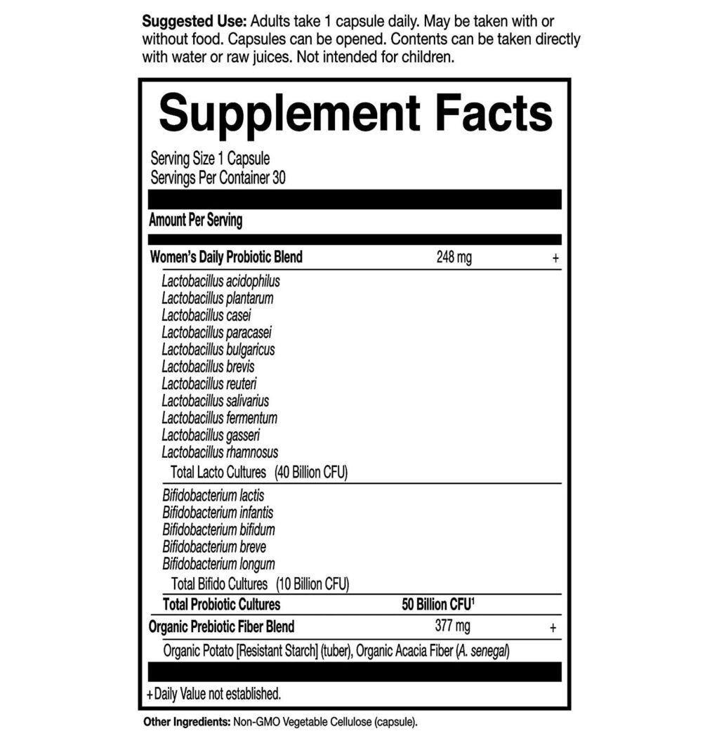 a9b061a6eabb7351eae6274afd8d3b62_052922144549.jpeg Garden of Life Dr. Formulated Probiotics for Women, Женские пробиотики для приема один раз в день, 50 миллиардов КОЕ и пребиотическая клетчатка, срок годности один раз в день, пробиотик без глютена, молочные продукты или соя, 30 капсул