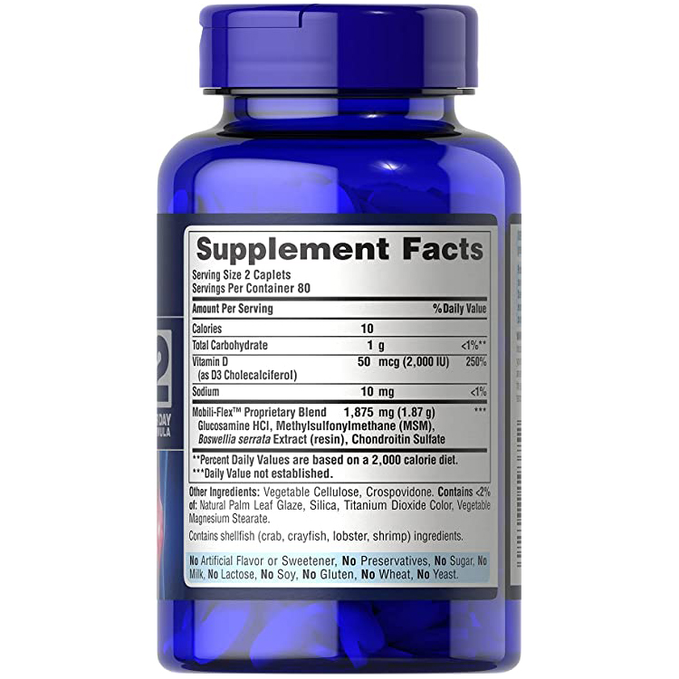 ba635ff0eca2b4ad49fd821b6c957746_051622012700.jpeg Puritans Pride Triple Strength Glucosamine Chondroitin с витамином D3 в капсулах, 80 шт.