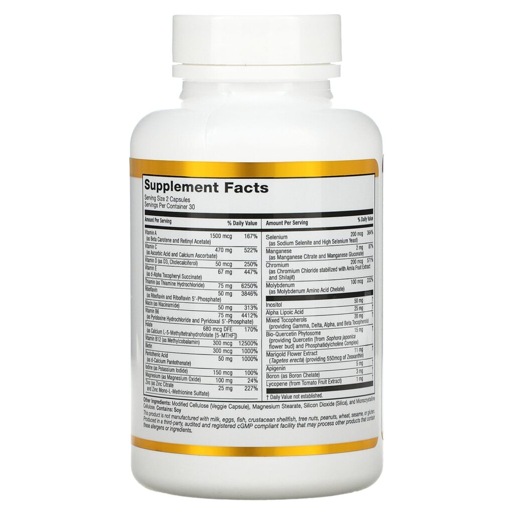 bd7ef170dce6fa5856951159ec70c87c_051422014829.jpeg California Gold Nutrition, мультивитамины для ежедневного приема, 60 растительных капсул