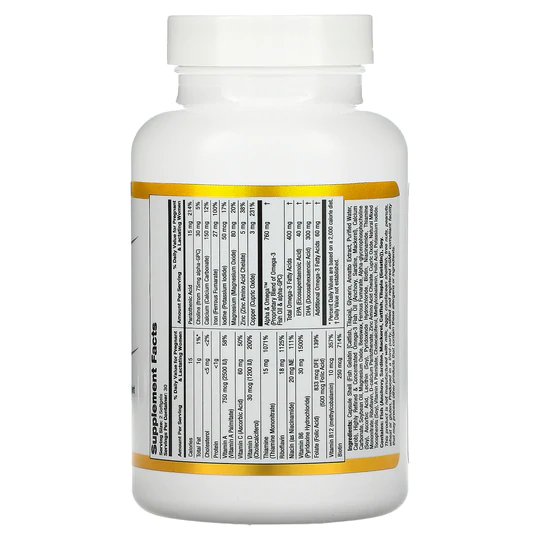 c2d0b44b2f63b9e5411739f247c2c085_053022004623.png California Gold Nutrition, Daily Prenatal Multi для беременных и кормящих матерей, 60 мягких желатиновых капсул с рыбой