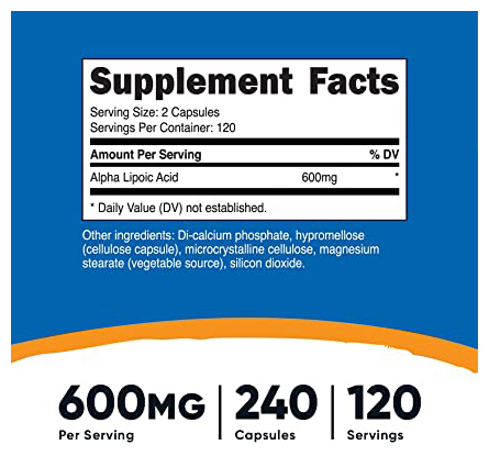 f9c442364ab343c516169bfe23f5de62_051522130032.jpeg Nutricost Альфа-липоевая кислота 600 мг на порцию, 240 капсул - без глютена, вегетарианские капсулы, без сои и без ГМО