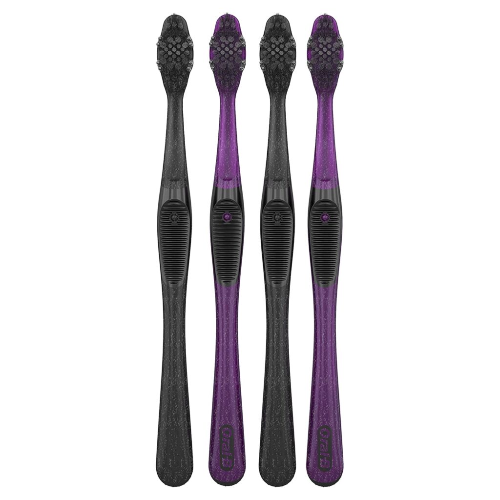 094791829a8051c1c668b524dce185bd_062022104503.jpeg Oral-B Charcoal Toothbrush Therapy Whitening Therapy, мягкая, 4 штуки