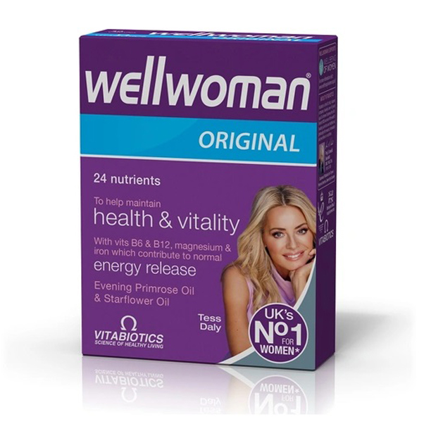 3704bf789f1434188ee9ce24a2c35762_061622010355.jpeg Wellwoman Vitabiotics Усовершенствованная формула витаминов и минералов с маслами алое и вечерней примулы, 90 капсул