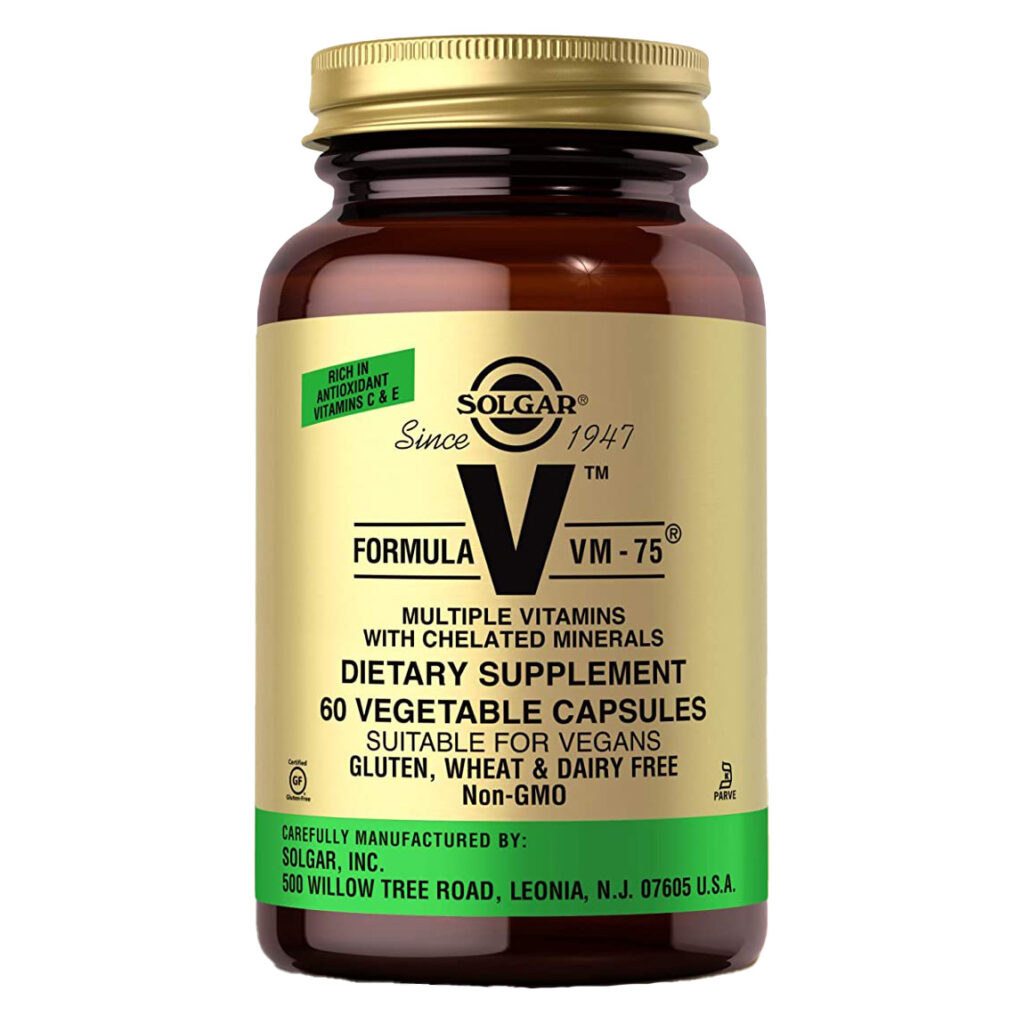 420adbea04a227d88bd6268f8bbf6742_062222090725.jpeg Solgar Formula VM-75, 60 растительных капсул, поливитамины с хелатными минералами, витаминами A, B6, B12, C, D, E, биотином, магнием, кальцием, железом, цинком, веганские, без глютена, без молочных продуктов, 60 порций