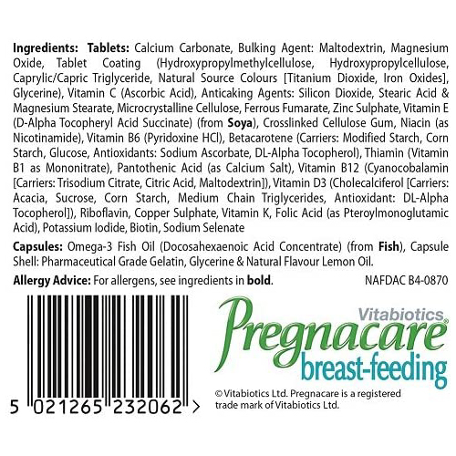 447ca16b9470a3b885becbfb1e2ac00e_061622012238.jpeg Vitabiotics Pregnacare для грудного вскармливания, 56 таблеток/28 капсул