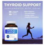 Поддержка щитовидной железы с йодом - 120 капсул (без ГМО) Повышение энергии и ускорение метаболизма - Корень ашваганды, цинк, селен, комплекс витамина B12 - Добавка для здоровья щитовидной железы - 60-дневный запас