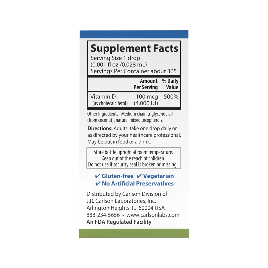 69e72575286cf75f18bc7c55f09c86be_060622212833.png Carlson Labs Super Daily D3 4000 МЕ (100 мкг), здоровье сердца и иммунитета, прочность зубов и костей, без вкуса, 365 капель