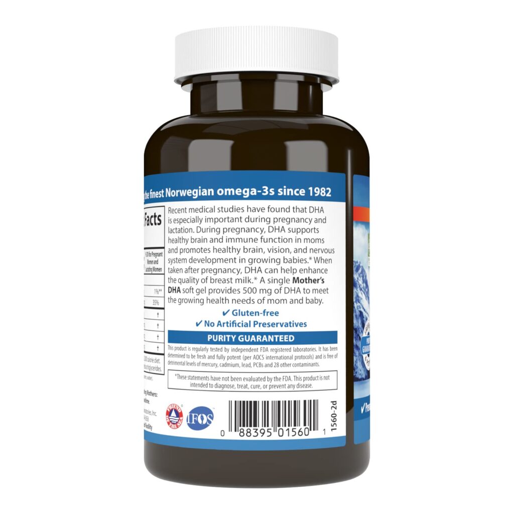 8b069454b92737f3925dc14482347474_060622195545.jpeg Carlson's Mother's DHA 500 мг DHA поддерживает здоровье мамы и ребенка, 60 шт