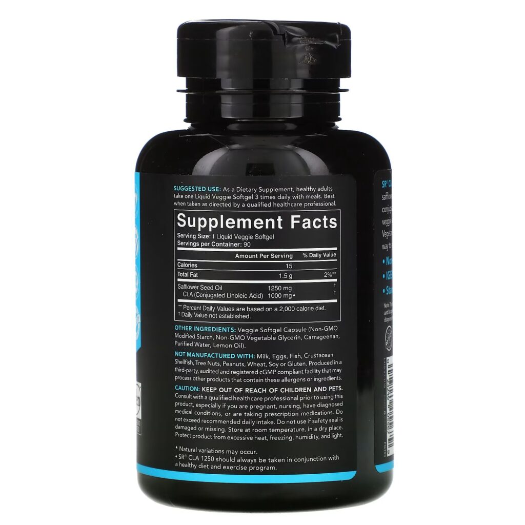 ab094f291a007917a60eff8e0aa8d634_061122001008.jpeg Sports Research, КЛК 1250, на растительной основе, 1250 мг, 90 растительных капсул