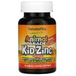 Nature’s Plus, Source of Life, Animal Parade, Kid Zinc, пастилки с цинком для детей, натуральный вкус мандарина, 90 пастилок в форме животных